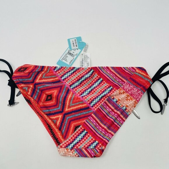 Seafolly Australia Womens 4 US Desert Tribe Loop Tie Side Hipster Bottom $82 370 - Picture 6 of 8